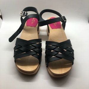 NIB Black Swedish Hasbeen Renja Sandals size 38